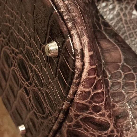 Furla Brown Croc-Embossed Tote Bag - Picture 8 of 10